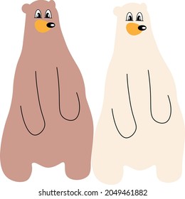 
Vector image of a cute bear. Print of adult and children's clothing, illustration for children and stationery.