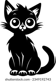 Vektorbild einer süßen schwarzen Katze