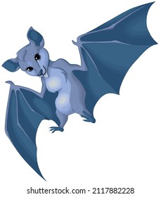 Vector image with cute blue baby bat