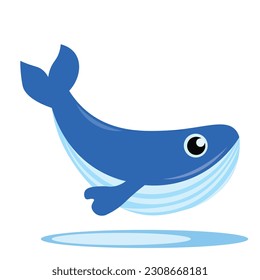 Vector image of cute blue whale