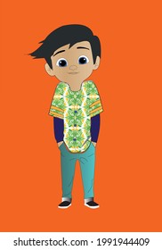 vector image of a cute boy 