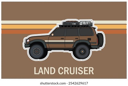 Imagen de Vector de un coche de crucero marrón lindo