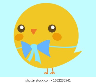 Vector image of cute cartoon chicken.