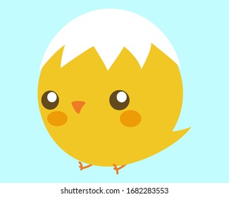 Imagen vectorial del bonito pollo de caricatura.