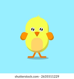 Vector image of cute cartoon chicken.