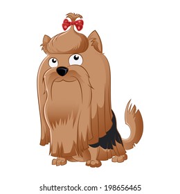 Vector image of a cute cartoon terrier