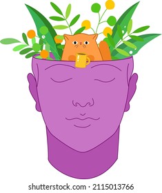 Imagen vectorial de un gato lindo que se ve fuera de la cabeza