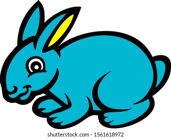 vector image of cute colored rabbit