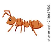 Vector image of a cute, colorful ant. This illustration showcases the intricate features of an ant