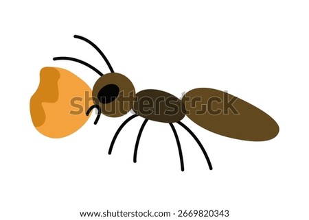 Vector image of a cute, colorful ant. Features of an ant's anatomy. Perfect for educational materials, insect-related designs, and nature-themed projects