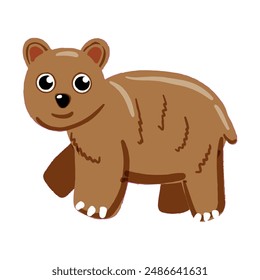 Vector image of a cute colorful Bear. This illustration showcases the intricate features of an Bear's anatomy. Perfect for educational materials and nature-themed projects. Isolated image.