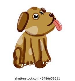 Vector image of a cute, colorful Dog. This illustration showcases the intricate features of an dog's anatomy. Perfect for educational materials and animal-themed projects. Isolated image. Vector image