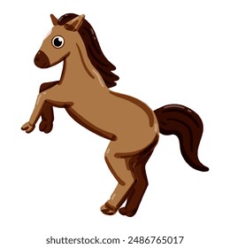 Vector image of a cute colorful Horse. This illustration showcases the intricate features of an Horse's anatomy. Perfect for educational materials and animal-themed projects. Isolated image. H letter.