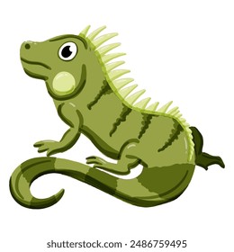 Vector image of a cute colorful Iguana. This illustration showcases the intricate features of an iguana's anatomy. Perfect for educational materials and animal-themed projects. Isolated image.