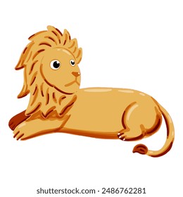 Vector image of a cute colorful Lion. This illustration showcases the intricate features of an Lion's anatomy. Perfect for educational materials and animal-themed projects. Isolated image. L letter.