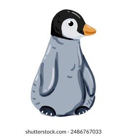 Vector image of a cute colorful Penguin. This illustration showcases the intricate features of an penguin's anatomy. Perfect for educational materials and animal-themed projects. Isolated image.