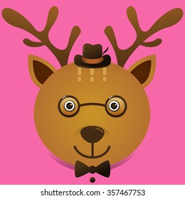 vector image of a cute deer illustration