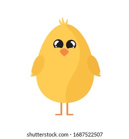 
Vector Image Of A Cute Easter Egg With A Chick Face.