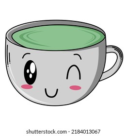 vector image of cute and funny glass.