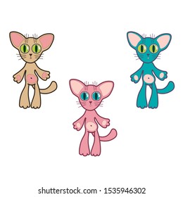 vector image, cute, little cat, color, kids, clip art, vector image, illustration,