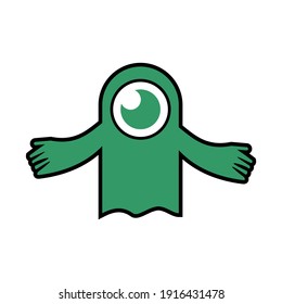 Vector image of cute one-eyed cartoon