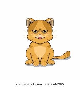 Vector image of a cute orange cat, cat screen printing for t-shirts