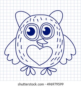 Vector image of cute owl for kindergarten