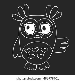 Vector image of cute owl for kindergarten
