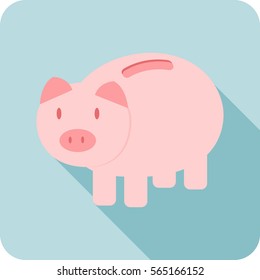 Vector image of cute pink piggy bank