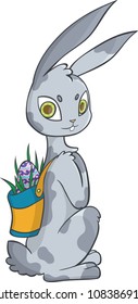 Vector image of cute rabbit with easter egg