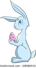 Vector image of cute rabbit with easter egg