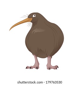 Vector image of the cute smiling cartoon kiwi