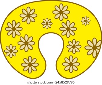 Vector image of a cute yellow baby neck pillow