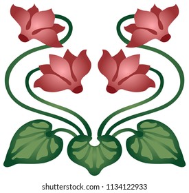 vector image – cyclamen flower in modern style