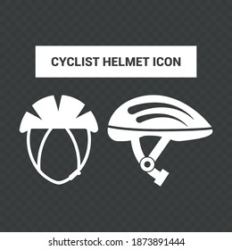Vector image. Cycling icons. Image of cyclist helmet.