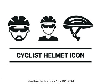 Vector image. Cycling icons. Image of cyclist helmet.