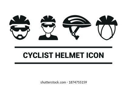 Vector image. Cycling icons. Image of cyclist helmet.