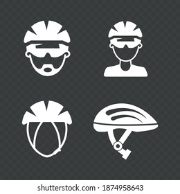 Vector image. Cycling icons. Image of cyclist helmet.
