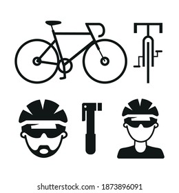 Vector image. Cycling icons. Solid icons.