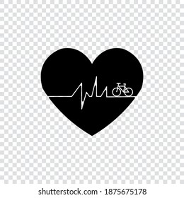 Vector image. Cyclist heart rate icon. Sport image.