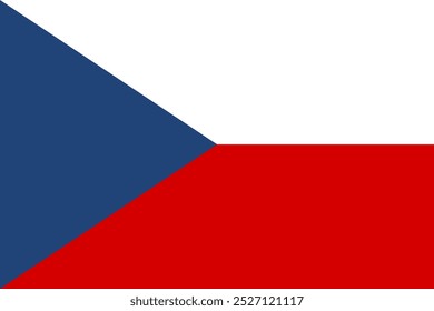 Vector Imagen de la bandera oficial de la República Checa con colores rojo, azul y blanco y un triángulo azul. Perfecto para proyectos relacionados con la identidad checa, el orgullo nacional y la cultura de Europa del Este