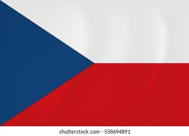 Vector image of the Czech Republic waving flag