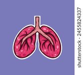 vector image of damaged lungs, this design is suitable for health advertisements etc