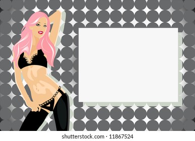 imagen vectorial de chica bailarina con área en blanco para tu información