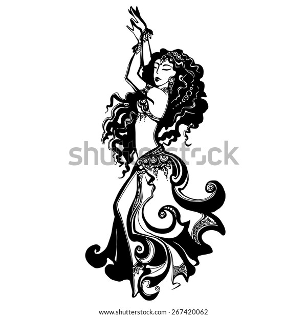 Vector Image Dancing Girl Oriental Dance Stock Vector (Royalty Free ...