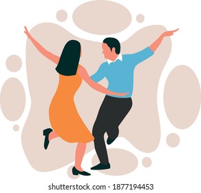 vector image of dancing people