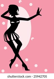 vector image of dancing woman