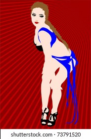 Vector image of dancing women. Silhouettes of people