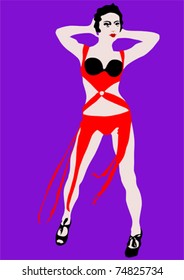 Imagen vectorial de mujeres bailarinas. Silhouettes de personas