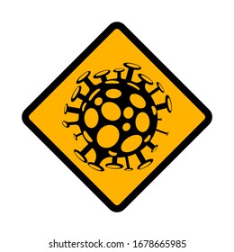 Vector image of the danger of a biological virus. Isolated signs on a white background.
